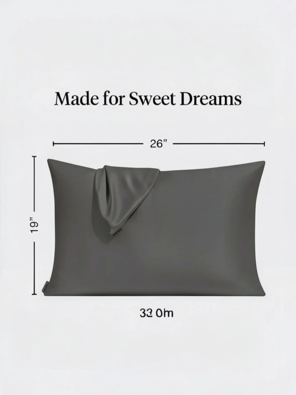 NEW Kitsch Satin Silky Luxury Charcoal Dark Shimmering Gray Pillowcase